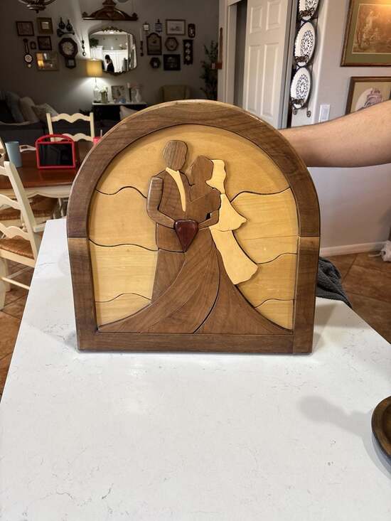 Chuck Selby Other - Vintage Chuck Selby Intarsia Wood Art Wedding Couple Puzzle